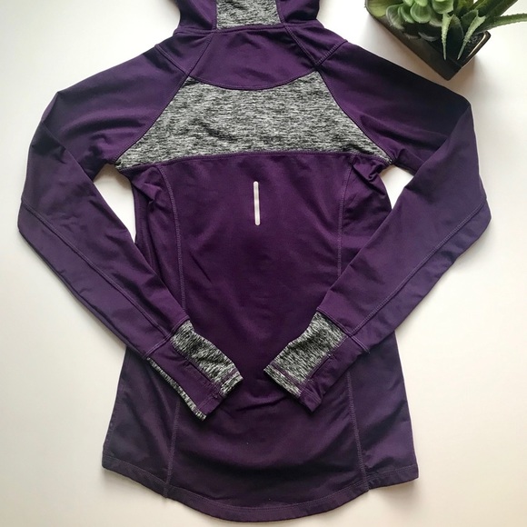 REEBOK Full-zip Purple and Gray Full-Length Jacket with Hood Size XS - Picture 3 of 5